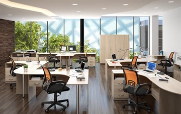 Набор мебели в офис SIMPLE с эргономичными столами и тумбами в Пскове - предосмотр 3